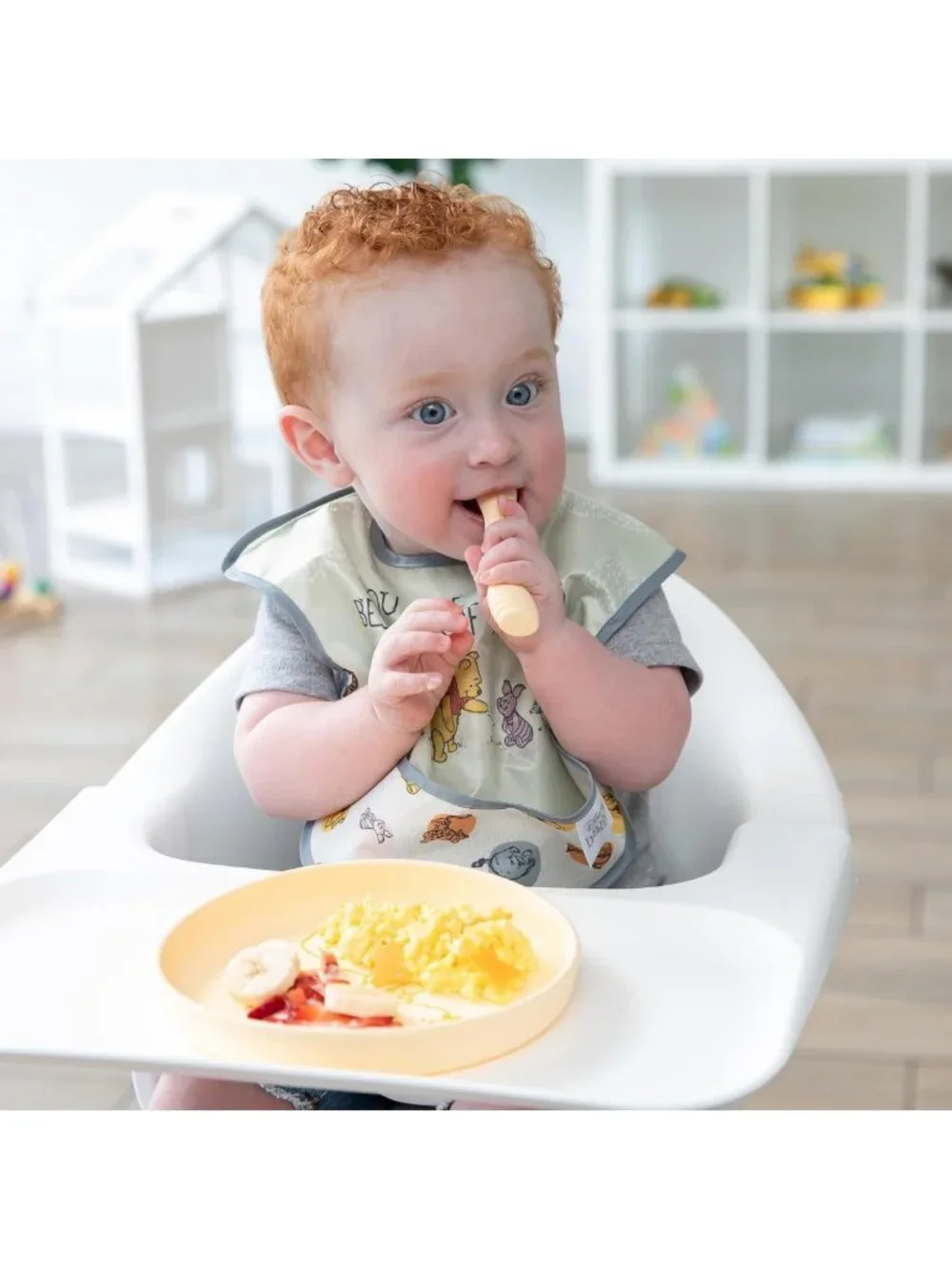 Silicone Baby Plate & Spoon Set for Toddlers, Microwave Safe, Baby Led Weaning
